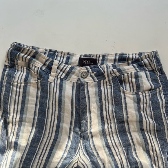 NYDJ Pants Womens Blue/White Striped Lightweight Slim Lift Tuck Size 6 - Picture 3 of 6